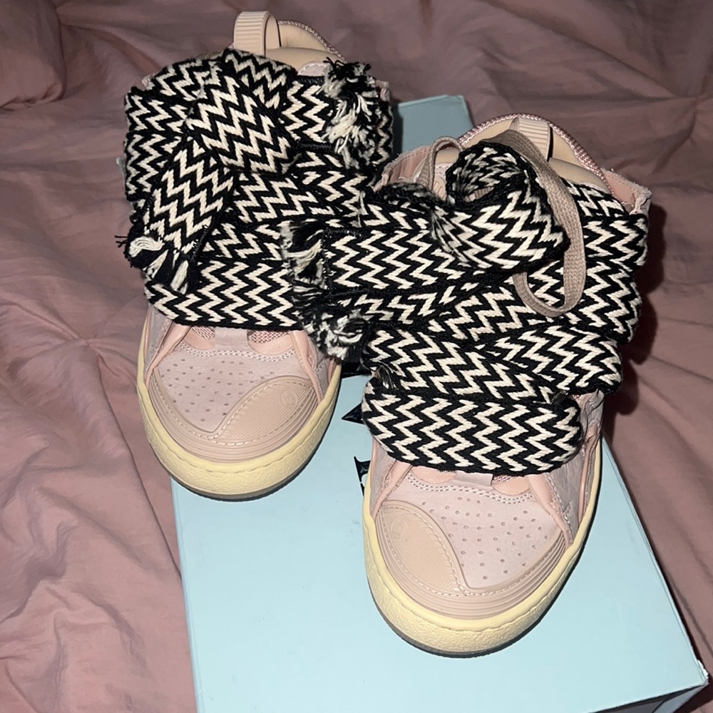 Lanvin Leather Curb Sneakers